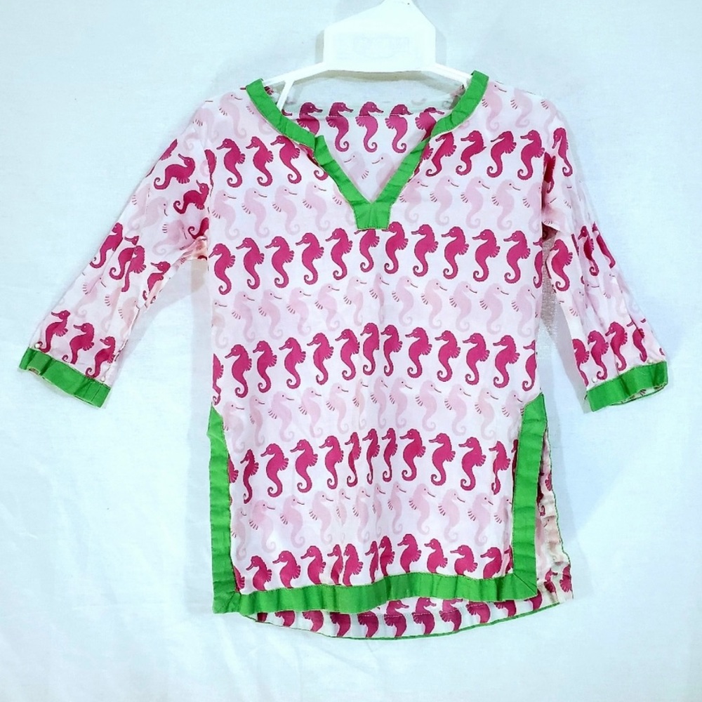 Pottery Barn Kids Seahorse Swim Coverup Shirt